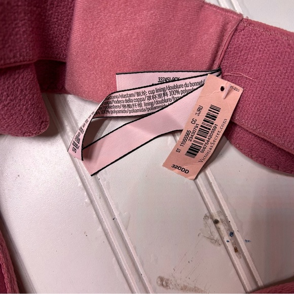 Victorias Secret Body By Victoria Lined Strapless Bra 32DDD Mauve Pink New - Picture 3 of 5